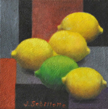 Contemporary work named « Citron sur nappe », Created by JEAN SEBILLOTTE