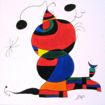 Named contemporary work « Hommage à Miro 1 », Made by C.BELLINI
