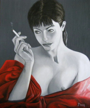 Contemporary work named « Fumeuse pensive », Created by PHILIPPE PIANA