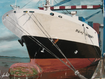 Named contemporary work « Le porte-containers Marie-Delmas », Made by LUDO