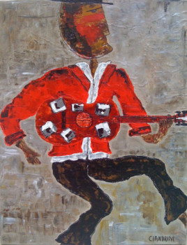 Named contemporary work « Le guitariste », Made by WALTER CIANDRINI