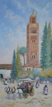 Named contemporary work « La Koutoubia "Marrakech" », Made by JEAN-CLAUDE DUBOIL