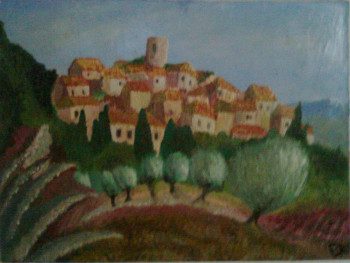 Named contemporary work « village perché », Made by PIERRE-YVES QUEMENER