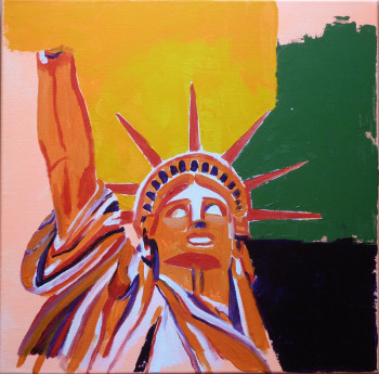 Contemporary work named « Pop Art Lady Liberty I », Created by BONNEAU-MARRON