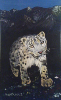 Named contemporary work « Snow leopard », Made by IMAD BOUFAMA