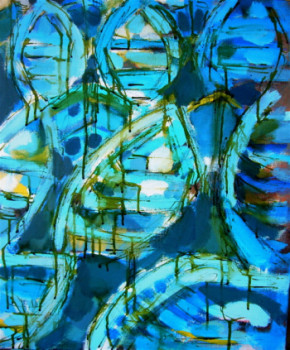 Named contemporary work « Barques bleues à Essaouira », Made by CHRISTIAN MENARD