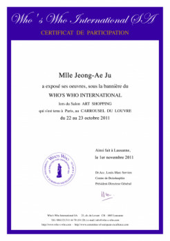 Named contemporary work « Diplôme Who's Who International - Art Shopping (oct. 2011) », Made by JEONG-AE JU