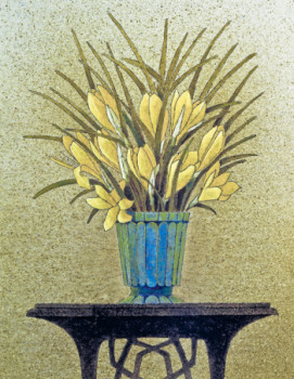 Named contemporary work « Bouquet de crocus », Made by JEAN CLAUDE MAUREL