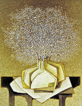 Named contemporary work « Bouquet de gypsophile », Made by JEAN CLAUDE MAUREL