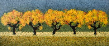 Named contemporary work « Ceps de vigne en automne », Made by JEAN CLAUDE MAUREL