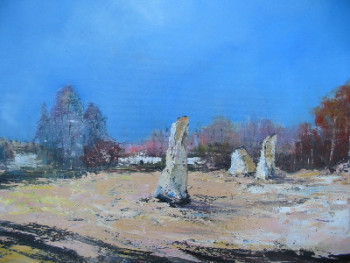 Named contemporary work « menhirs », Made by ALAIN COJAN