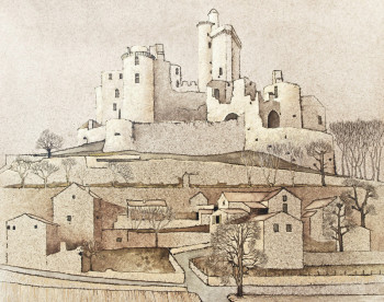 Named contemporary work « Château de Bonaguil », Made by JEAN CLAUDE MAUREL