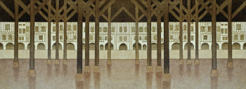 Named contemporary work « Sous la halle d'une bastide », Made by JEAN CLAUDE MAUREL