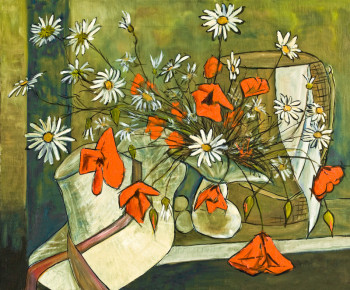 Named contemporary work « Bouquet au chapeau », Made by JEAN CLAUDE MAUREL