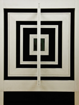 Named contemporary work « Cinq carrés concentriques avec rotation axe vertical 02 », Made by JEAN CLAUDE MAUREL
