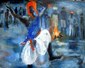 Named contemporary work « Danseur africain », Made by GUILLOU