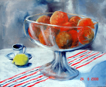 Named contemporary work « Le saladier d'oranges », Made by GUILLOU