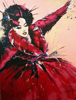 Named contemporary work « Mme BUTTERFLY », Made by SYLVIANE BERNARDINI