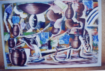 Named contemporary work « Marché Africain », Made by IBRAHIM MOUNCHILI