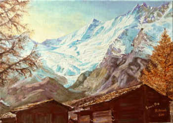 Named contemporary work « Mazots à Saas Fee », Made by DARNAL