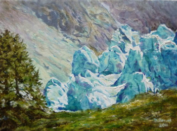 Named contemporary work « séracs au glacier d'Argentière », Made by DARNAL