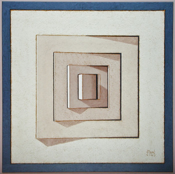 Named contemporary work « Rotation de 5 carrés concentriques 01 », Made by JEAN CLAUDE MAUREL
