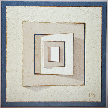 Named contemporary work « Rotation de 5 carrés concentriques 02 », Made by JEAN CLAUDE MAUREL