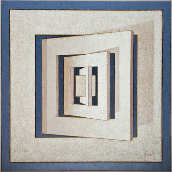 Named contemporary work « Rotation de 5 carrés concentriques 03 », Made by JEAN CLAUDE MAUREL