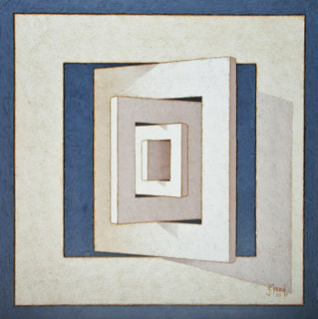 Named contemporary work « Rotation de 5 carrés concentriques 04 », Made by JEAN CLAUDE MAUREL
