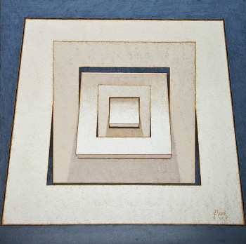 Contemporary work named « Rotation de 5 carrés concentriques 06 », Created by JEAN CLAUDE MAUREL