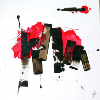 Named contemporary work « LE ROUGE ET LE NOIR », Made by JYLE