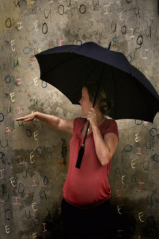 Named contemporary work « Raining Letters », Made by SARAH LOUETTE