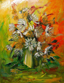 Named contemporary work « fleurs », Made by GEBO