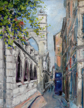 Named contemporary work « TROYES   Rue  Urbain IV  et  l'église  St Jean », Made by GEBO