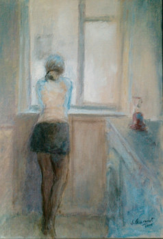 Named contemporary work « Anaïs à la fenêtre », Made by CHAUVENET