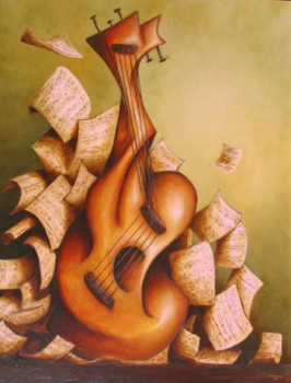 Named contemporary work « violin », Made by CARRUCO