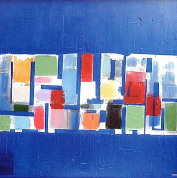 Named contemporary work « Composition sur fond  », Made by VICTOR SASPORTAS