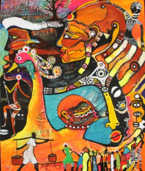 Named contemporary work « Femme: Liberté ou Egalité », Made by MAGULE WANGO