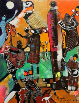 Named contemporary work « Full Moon Swing 1 », Made by MAGULE WANGO