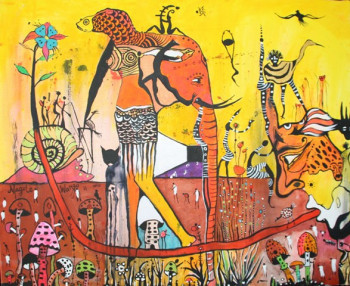 Named contemporary work « Jardin Enchanté », Made by MAGULE WANGO