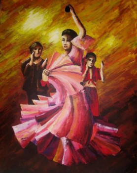 Named contemporary work « Flamenco 4 », Made by LAURE VIEUSSE