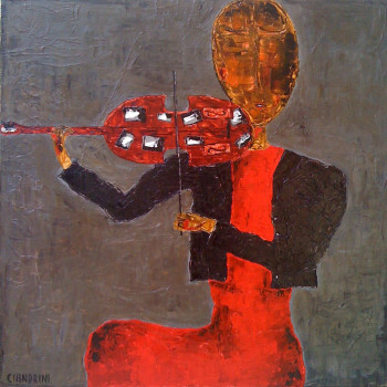 Named contemporary work « La violoniste », Made by WALTER CIANDRINI