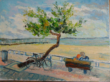 Named contemporary work « le tamaris : promenade Thiers à Arcachon », Made by MICHEL HAMELIN