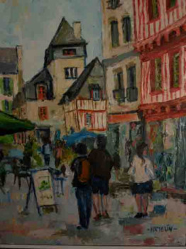 Named contemporary work « quimper la rue René Madec », Made by MICHEL HAMELIN