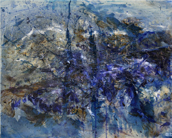 Named contemporary work « Montagne bleue 1 », Made by OLG