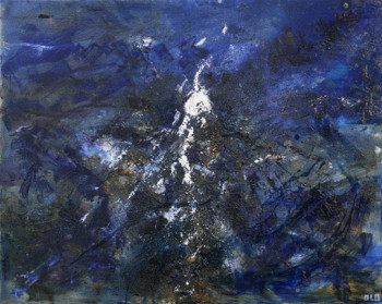 Named contemporary work « Montagne bleue 3 », Made by OLG