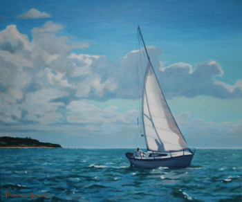 Named contemporary work « Bassin d'Arcachon  N°6 », Made by MAXENCE GERARD