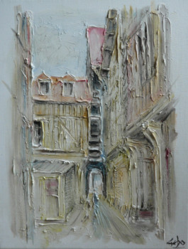 Named contemporary work « TROYES   La  ruelle des  Chats », Made by GEBO