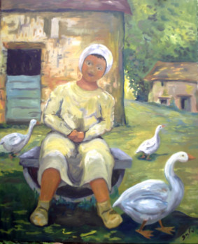 Named contemporary work « la fille du fermier », Made by SYLVAINSYLV