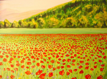 Named contemporary work « Coquelicots », Made by A-JYS